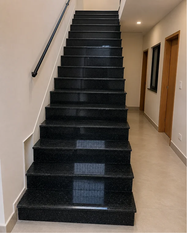 escada com granito preto